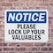 Signmission Please Lock Up Your Valuables, 18 in W x Rectangle, Plastic OS-2PACK-NS-P-1218-L-17522 - alternate 6